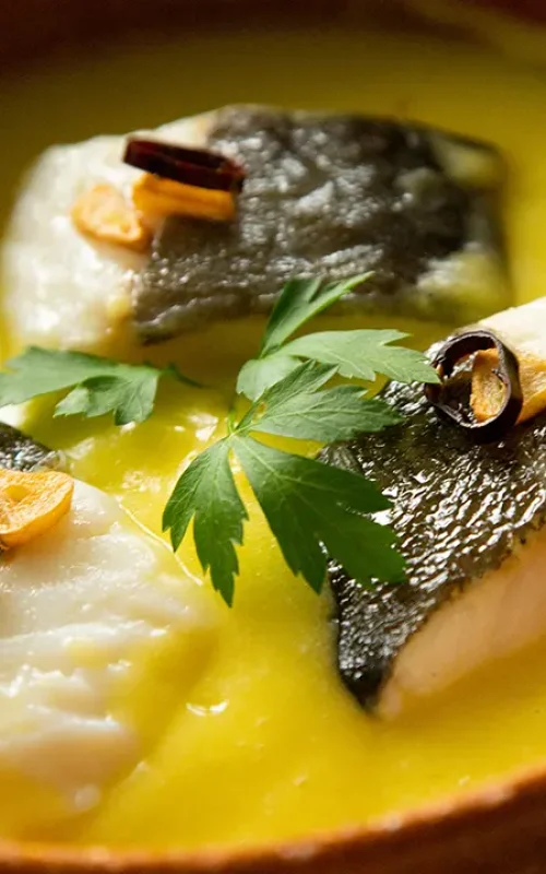 Bacalao al pil pil en Restaurante Gorbea